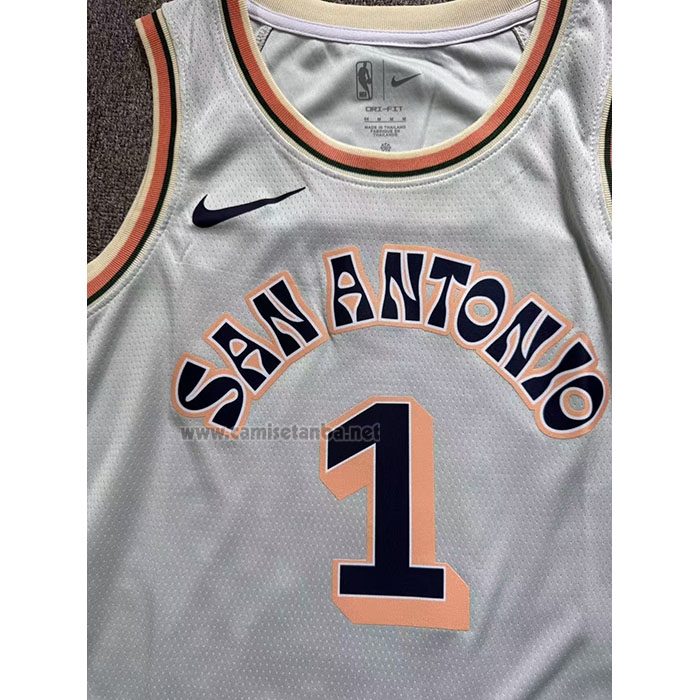 Camiseta San Antonio Spurs Victor Wembanyama #1 Ciudad 2024-25 Verde